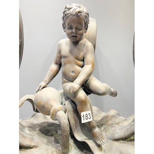 183 - Stunning very large bronze cherub sculpture 29