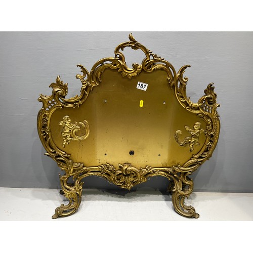 187 - Superb gilt cherub fire screen early 20th century