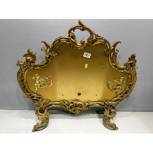 187 - Superb gilt cherub fire screen early 20th century