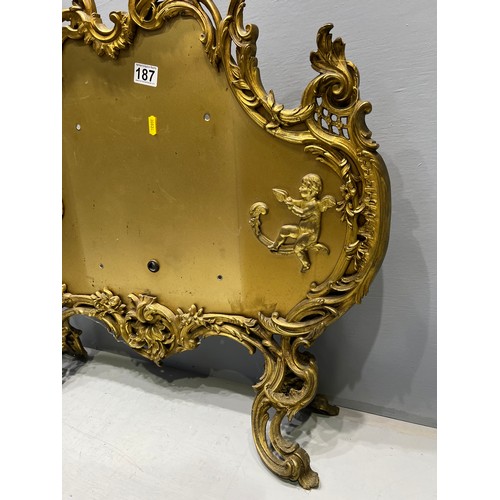 187 - Superb gilt cherub fire screen early 20th century