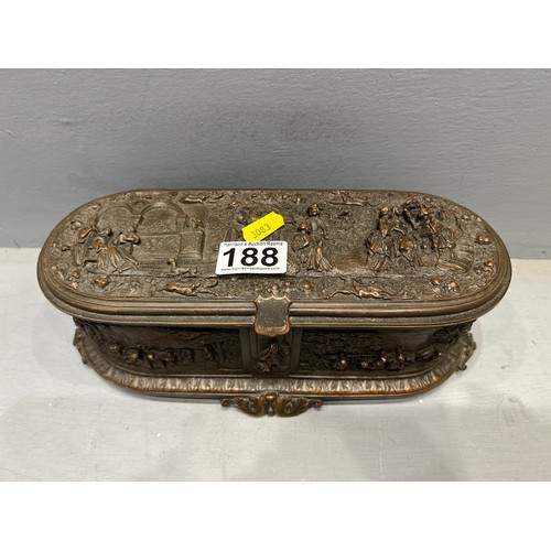 188 - Superb early 20th century bronze? casket box