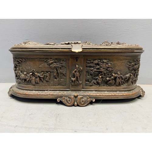 188 - Superb early 20th century bronze? casket box