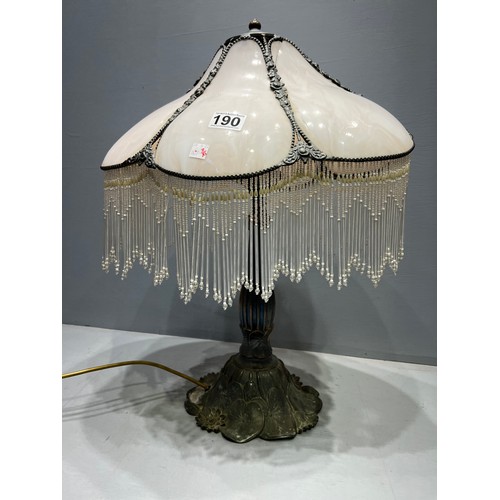 190 - Superb leaded glass tiffany style lamp 1 glass A/F