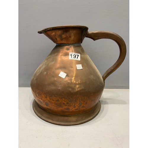 197 - Early Victorian copper ale jug