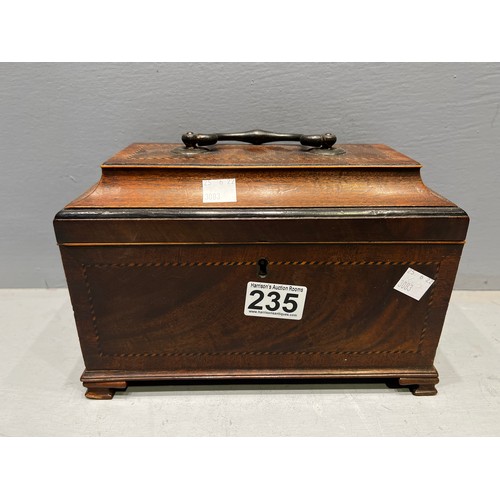 235 - Georgian mahogany inlaid caddy