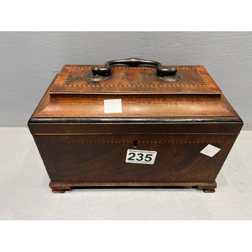 235 - Georgian mahogany inlaid caddy