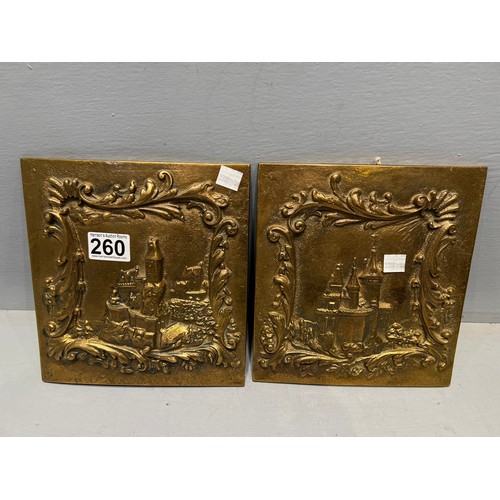 260 - Pair of bronze heavy plaques