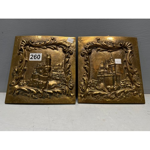 260 - Pair of bronze heavy plaques