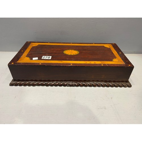 270 - Good early Victorian double drawer table top inlaid box