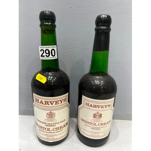 290 - 2 Bottles of Harvey's Bristol cream one still sealed