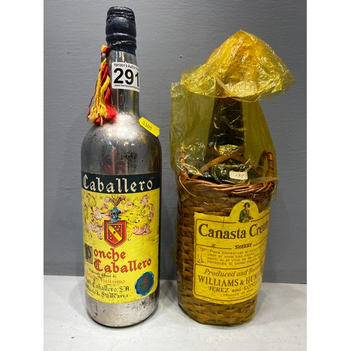 291 - Bottle of sherry + ponche caballero (both unopened)