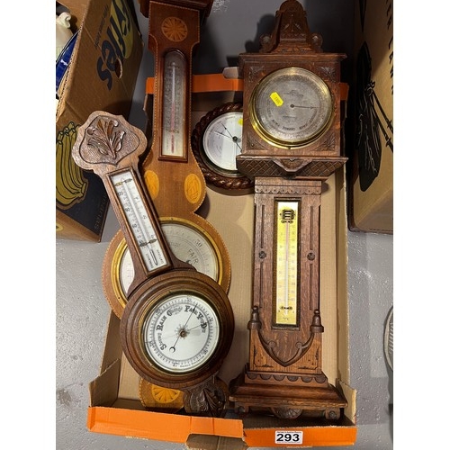 293 - Collection of Victorian & Edwardian barometers A/F