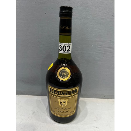 302 - Unopened bottle of martell cognac