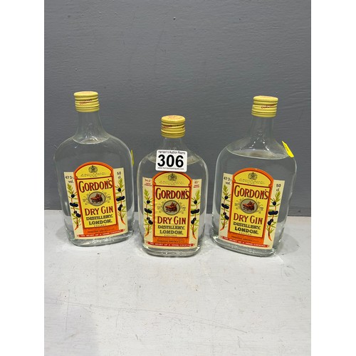 306 - 3 Bottle of gordons gins (unopened)