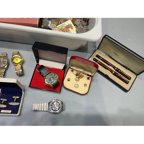 323 - Collection watches, pens, coins