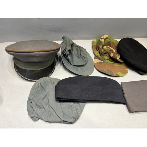 336 - Collection of military hats etc