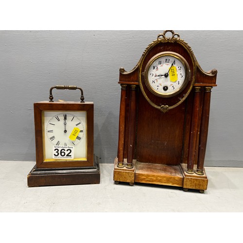 362 - Victorian French clock + French early 20th century carriage clock