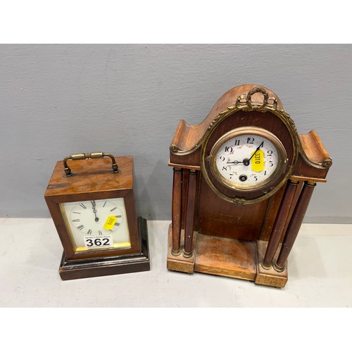 362 - Victorian French clock + French early 20th century carriage clock