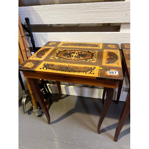 387 - Musical inlaid table