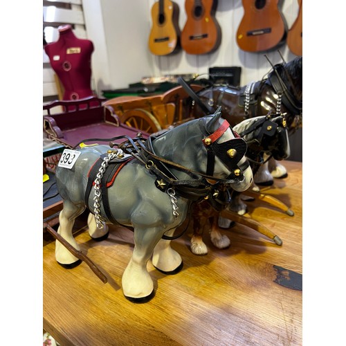 393 - Large collection of shire Horses + Carts