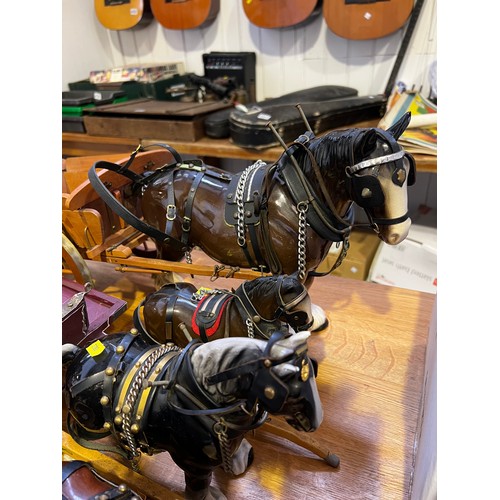 393 - Large collection of shire Horses + Carts