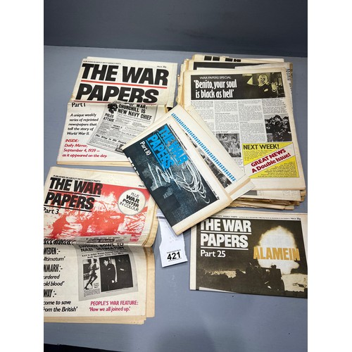 421 - A Collection of war papers ,some interesting articles