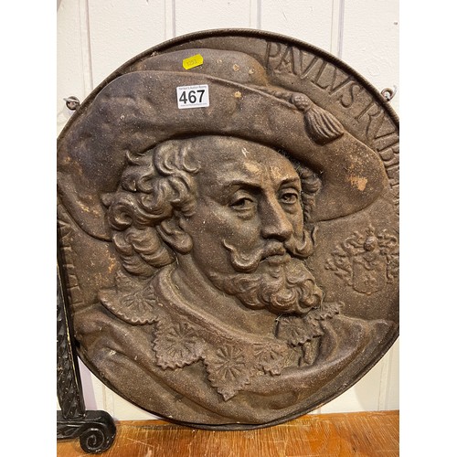 467 - Large early 20th Century cast iron Plaque Pavlvs rvbens