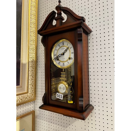 503 - 31 day Mahogany wall clock ( working )