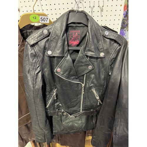 507 - Ladies Large Super Dry Leather jacket ,River Island Leather jacket + Italian leather jacket