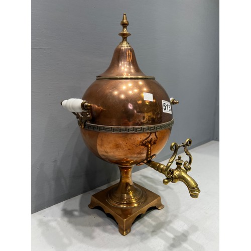 513 - Victorian copper urn with pot handles