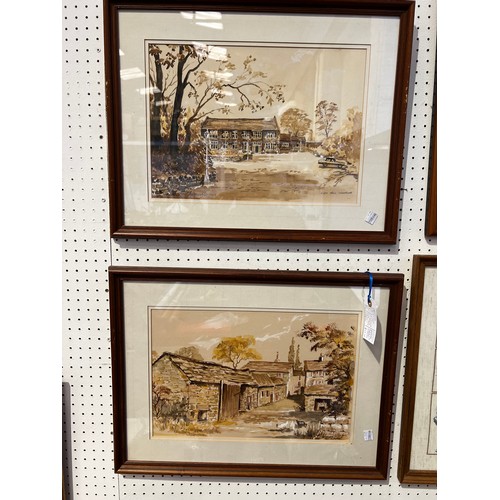 519 - 8 Framed pictures inc watercolours oils , tapestry etc