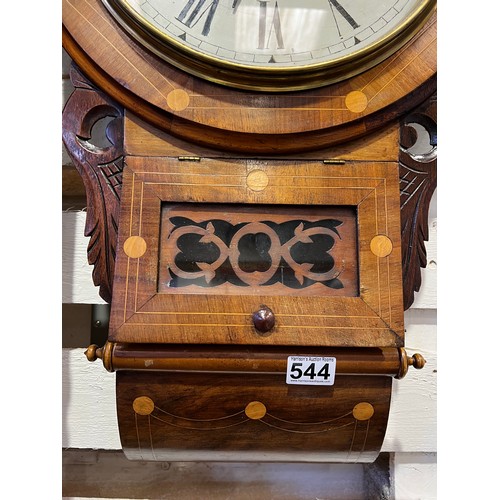 544 - Superb Victorian inlaid wall clock