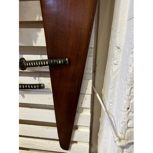 555a - Large vintage mahogany boat board