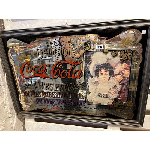 560 - Good large coca cola advertising mirror