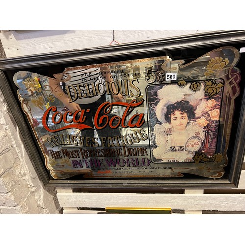 560 - Good large coca cola advertising mirror