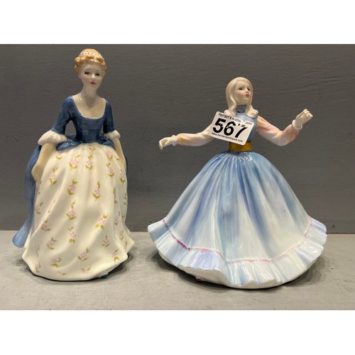 567 - 2 Royal Doulton figures