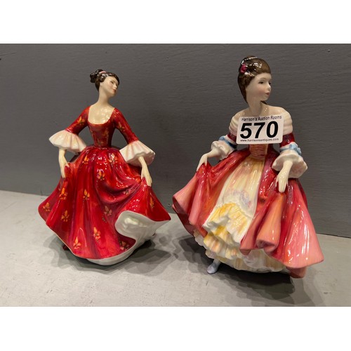 570 - 2 Royal Doulton figures