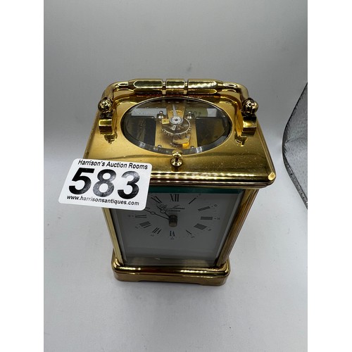 583 - Superb quality brass carriage clock London