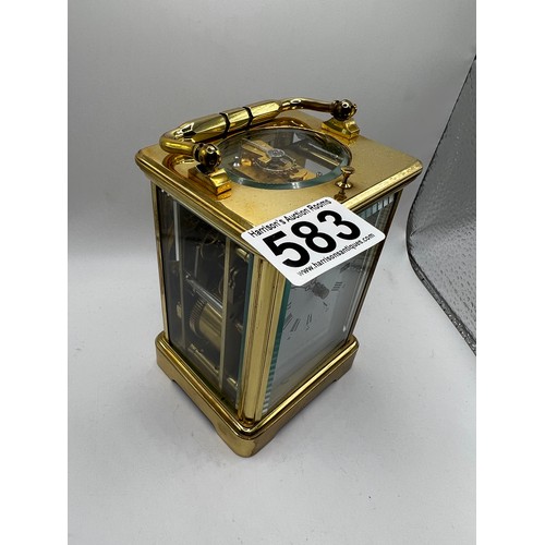 583 - Superb quality brass carriage clock London