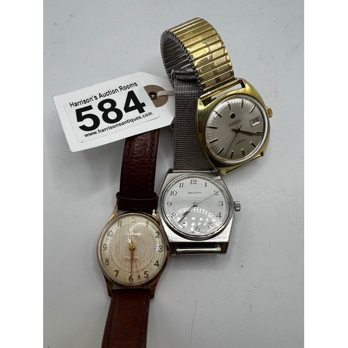 584 - 3 vintage watches roamer, smiths, zenith