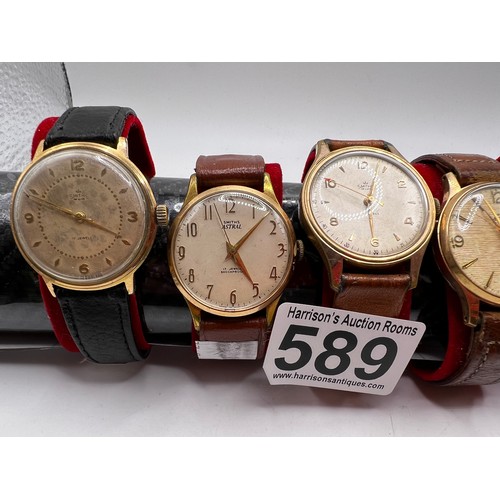 589 - 5 Vintage gents watches