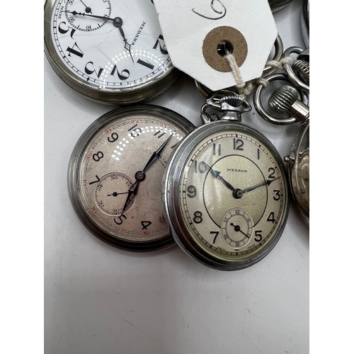 600c - 6 pocket watches silver etc