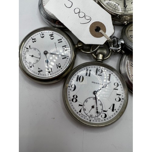 600c - 6 pocket watches silver etc