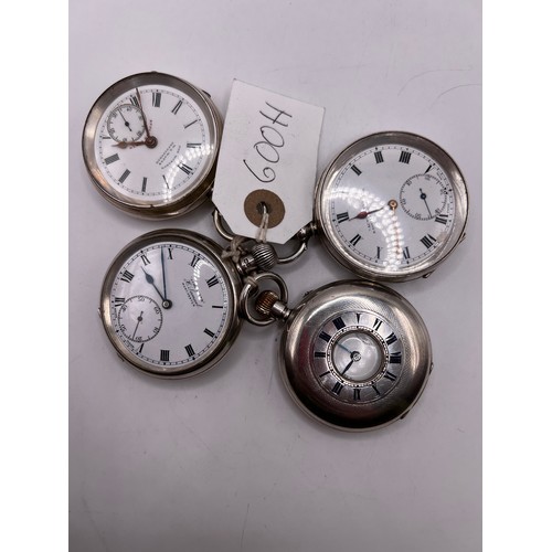 600h - 4 silver pocket watches