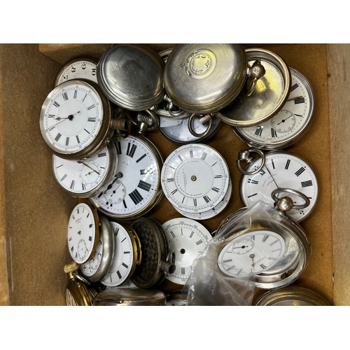 600i - box assorted pocket watches silver ect a/f