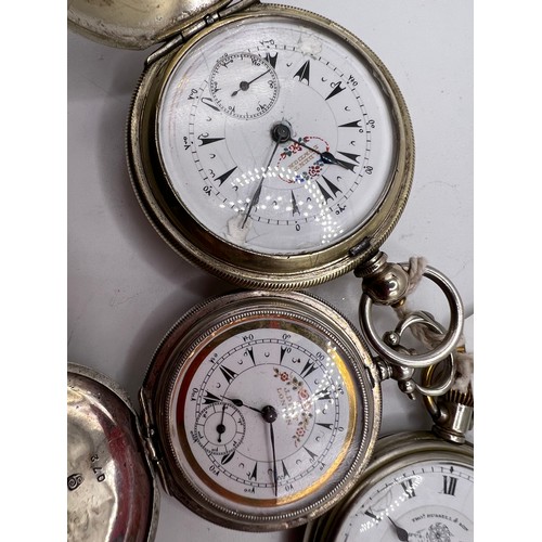 600m - 3 pocket watches 2 are silver