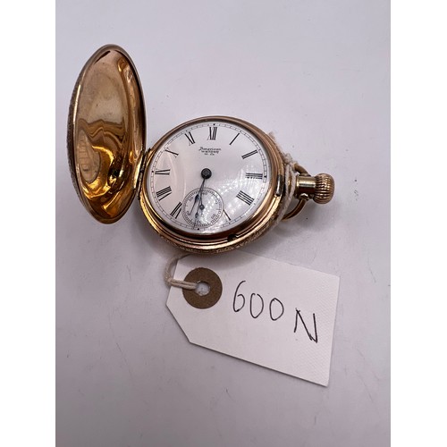 600n - gold coloured Waltham pocket watch