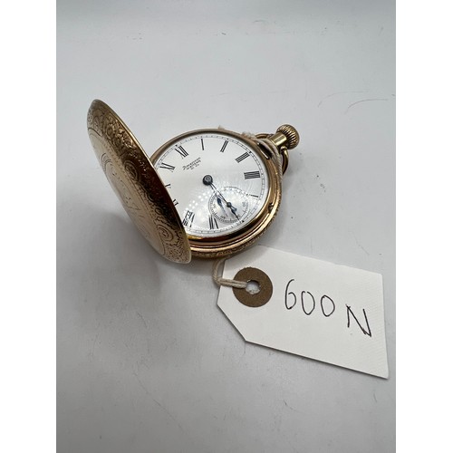 600n - gold coloured Waltham pocket watch