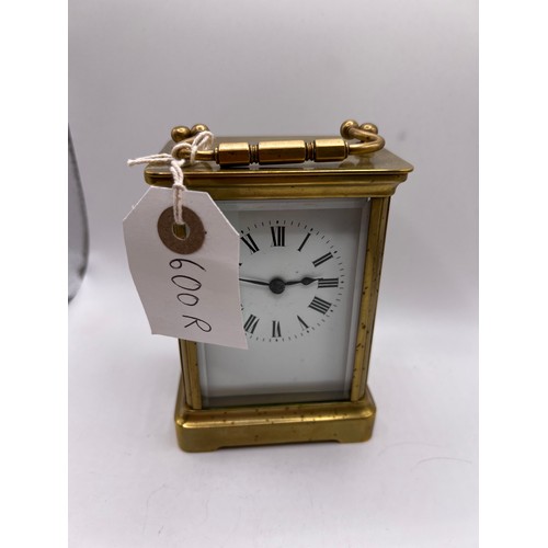 600 r - brass carriage clock ticking away