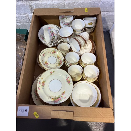 555b - 2 boxes of royal Albert, royal Worcester etc